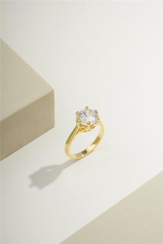 ANEL SOLITÁRIO COM ZIRCÔNIA 8 MM - 001-00134