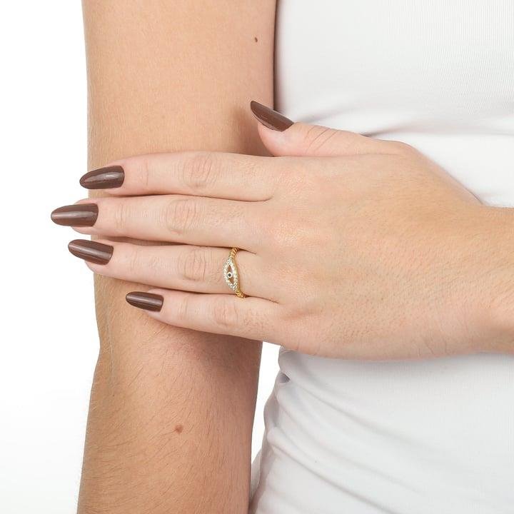 ANEL COM OLHO GREGO DE MICROZIRCÔNIAS