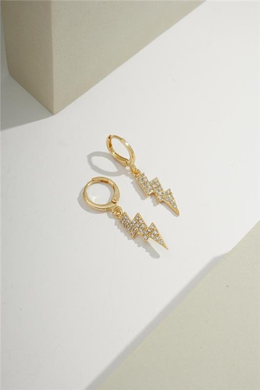 ARGOLA 1CM COM PINGENTE DE RAIO DE MICROZIRCÔNIAS 2CM