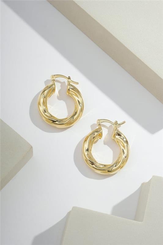 ARGOLA 2,5CM DE TUBO 6MM TORCIDO COM FECHO ITALIANO