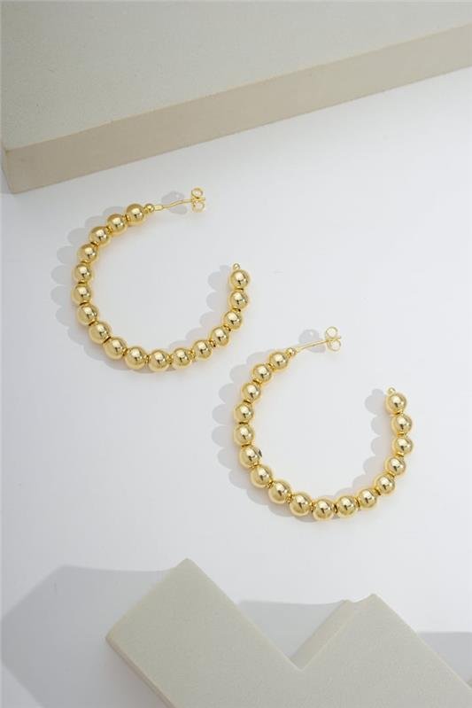 ARGOLA DE 4,5CM COM BOLAS DE 6MM