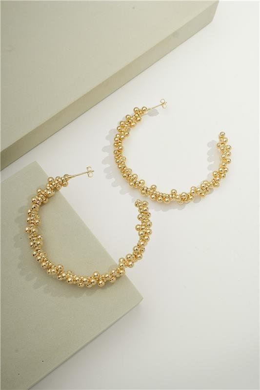 ARGOLA DE 6 CM COM BOLINHAS DE 4 MM