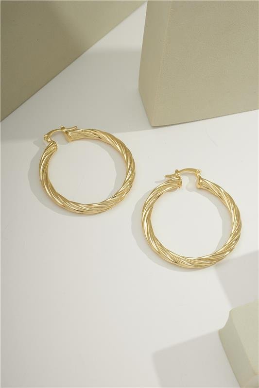 ARGOLA 4CM DE ARO 4MM TORCIDA FECHO ITALIANO