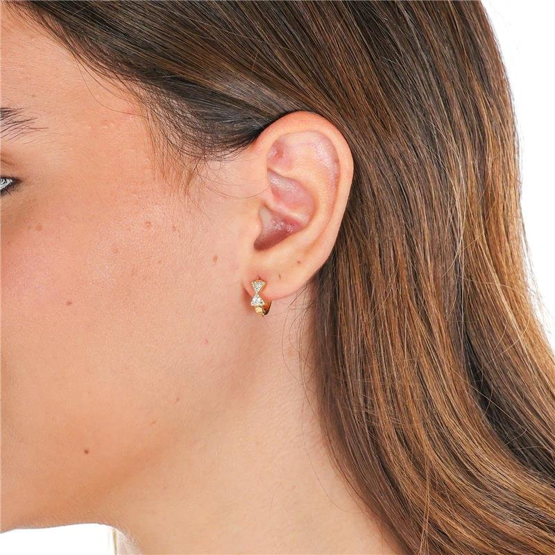 ARGOLA 1CM COM LAÇO DE ZIRCÔNIAS E FECHO CLICK