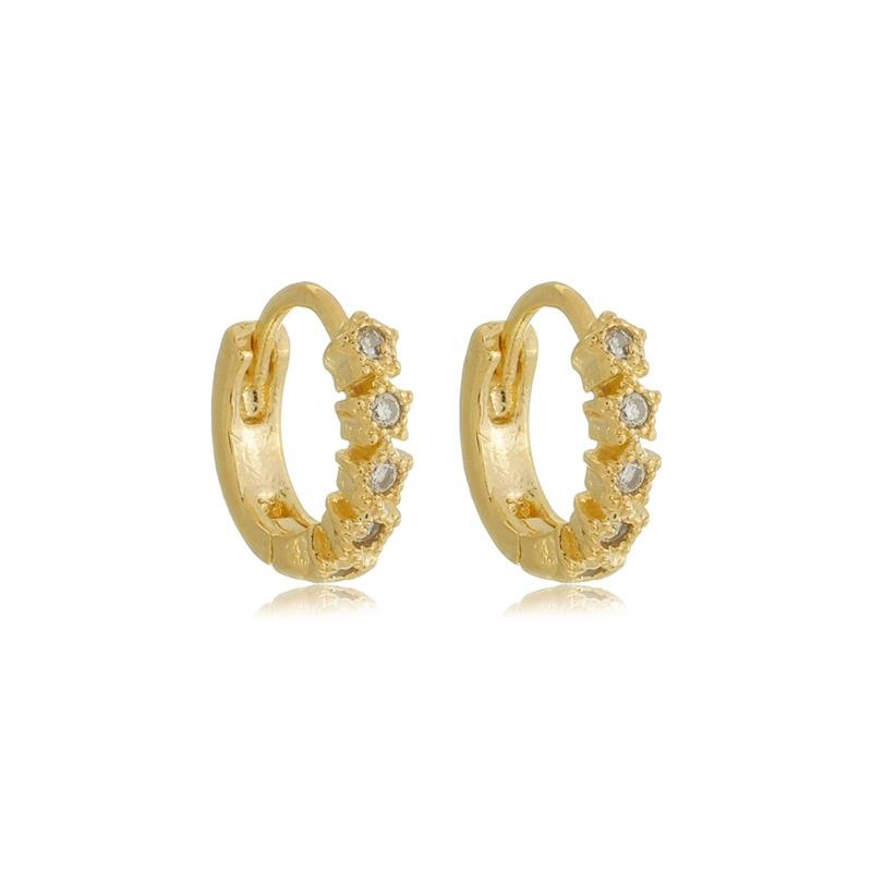 ARGOLA COM ESTRELINHAS E ZIRCONIAS