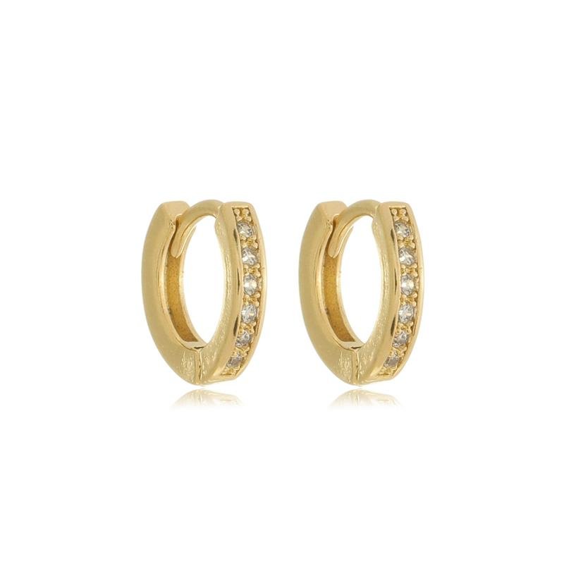ARGOLA COM 1 FILEIRA DE MICROZIRCÔNIAS 2 X 12 MM