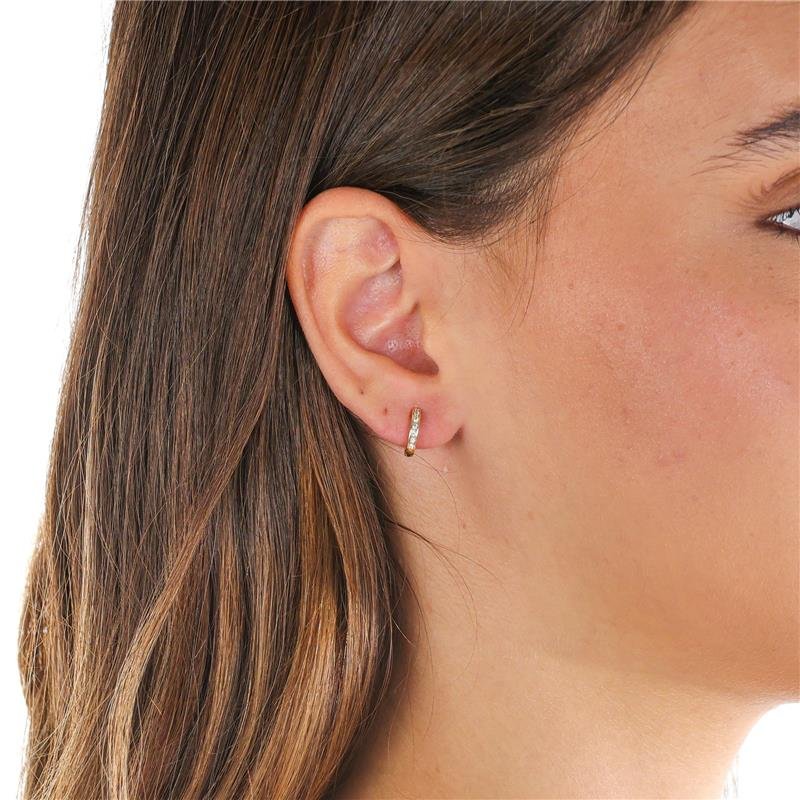 ARGOLA COM 1 FILEIRA DE MICROZIRCÔNIAS 2 X 12 MM