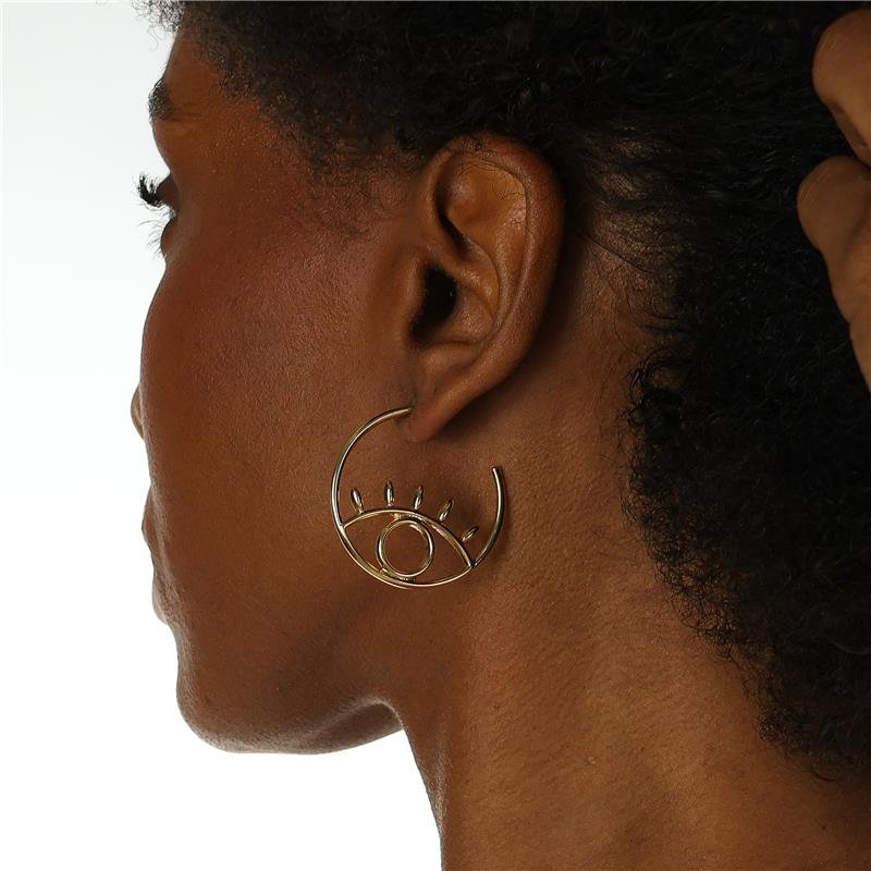 ARGOLA 3,5CM DE ARO 2MM COM OLHO GREGO