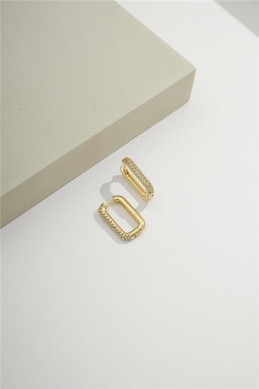 BRINCO 2CM RETANGULAR CRAVEJADO DE ZIRCÔNIAS