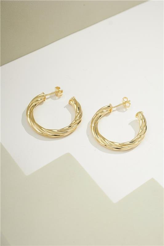 ARGOLA 3CM COM TUBO TORCIDO DE 4MM