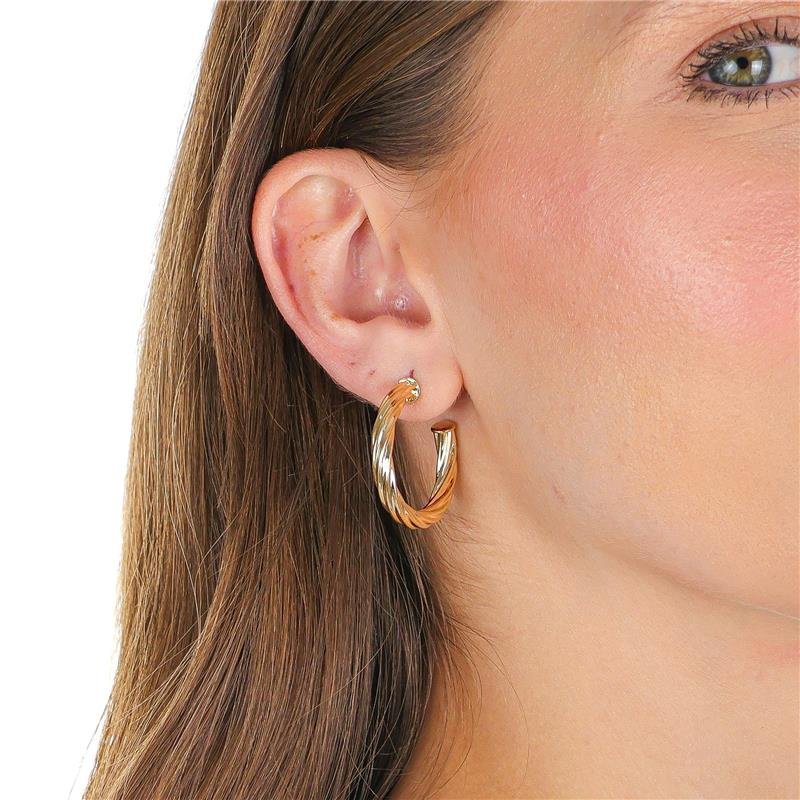 ARGOLA 3CM COM TUBO TORCIDO DE 4MM