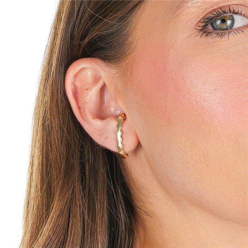 BRINCO 2,5CM ONDULADO EM FORMATO EARHOOK DE 2MM