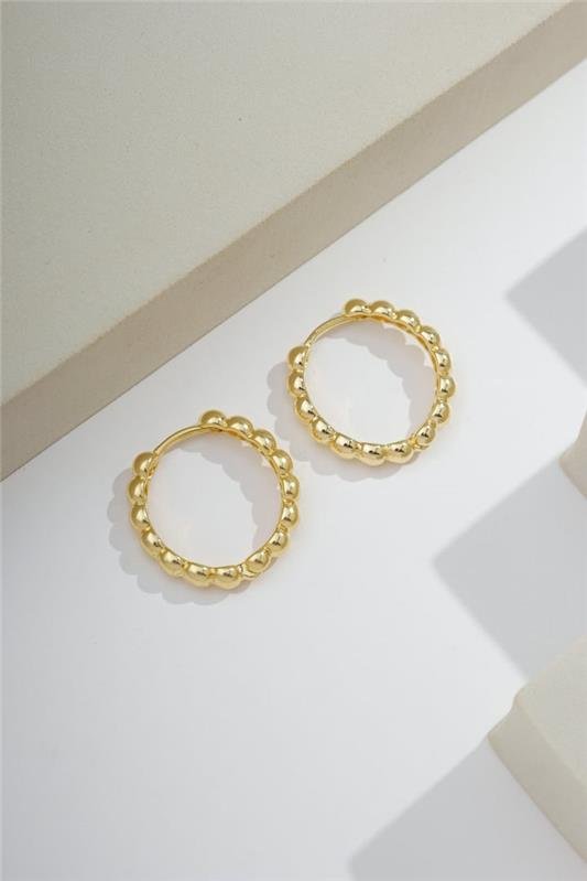 ARGOLA 2,3CM DE ARO EM BOLINHAS DE 4MM FECHO SEGMENTO