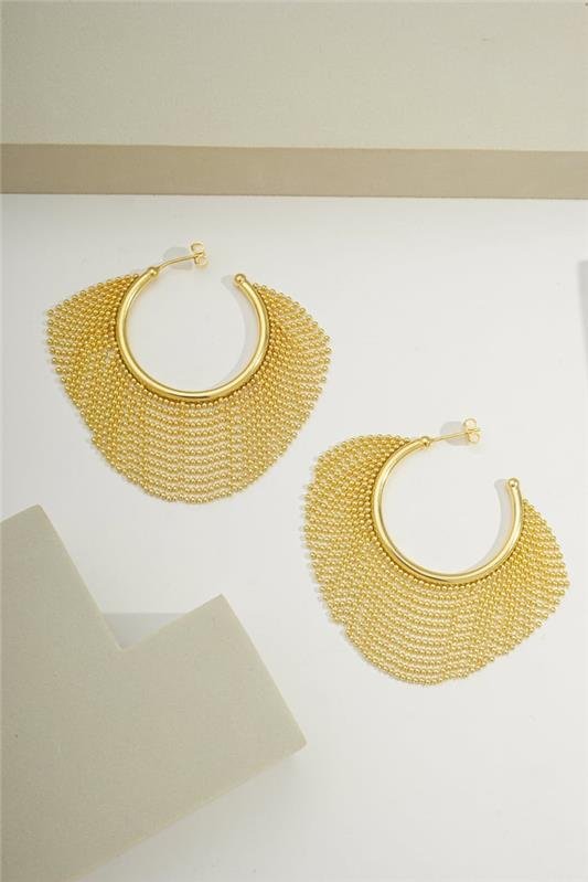 ARGOLA 6CM COM CORRENTES DE BOLINHAS DE 0,5MM