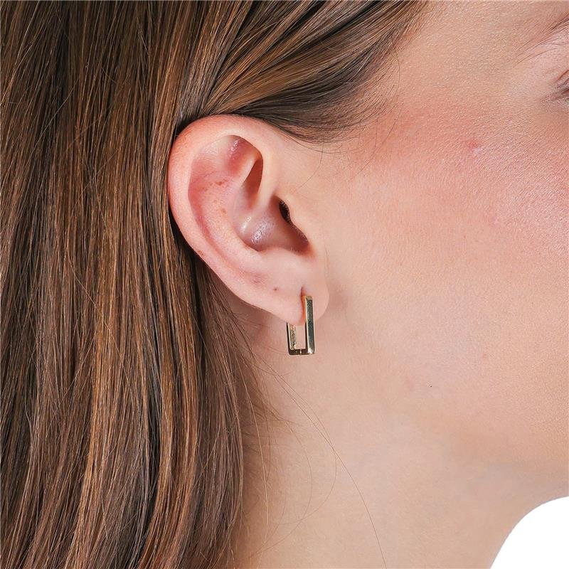 BRINCO 1,3CM RETANGULAR COM HASTE DE 2MM E FECHO CLICK - 002-01091