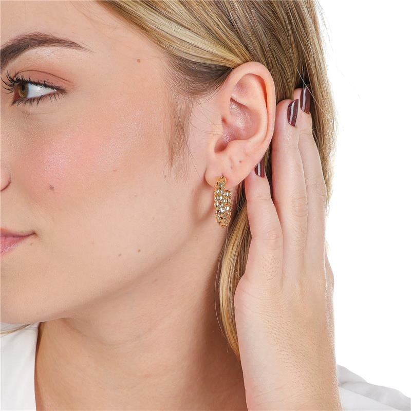 ARGOLA 2,5CM DE BOLINHAS UNIDAS DE 5MM