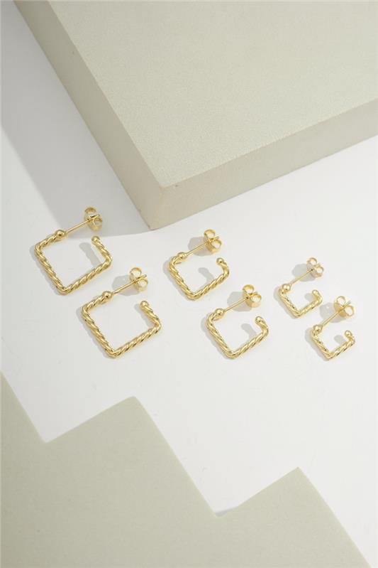 TRIO DE ARGOLAS QUADRADAS