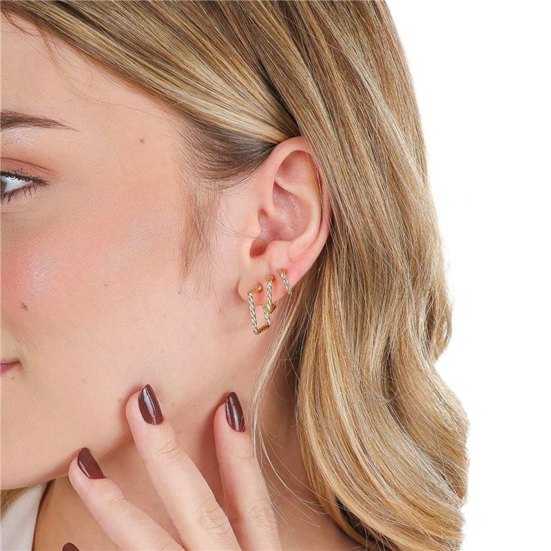 TRIO DE ARGOLAS QUADRADAS