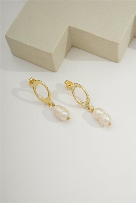 ARGOLA 3CM COM HASTE E PÉROLA 10X7MM - BRB-01218