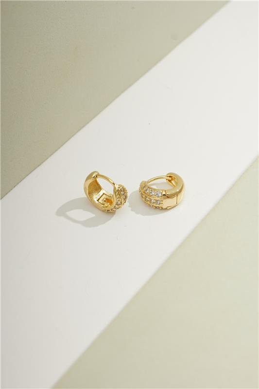 ARGOLA 1,3CM COM 3 FILEIRAS DE ZIRCÔNIAS E FECHO CLICK - 002-01276