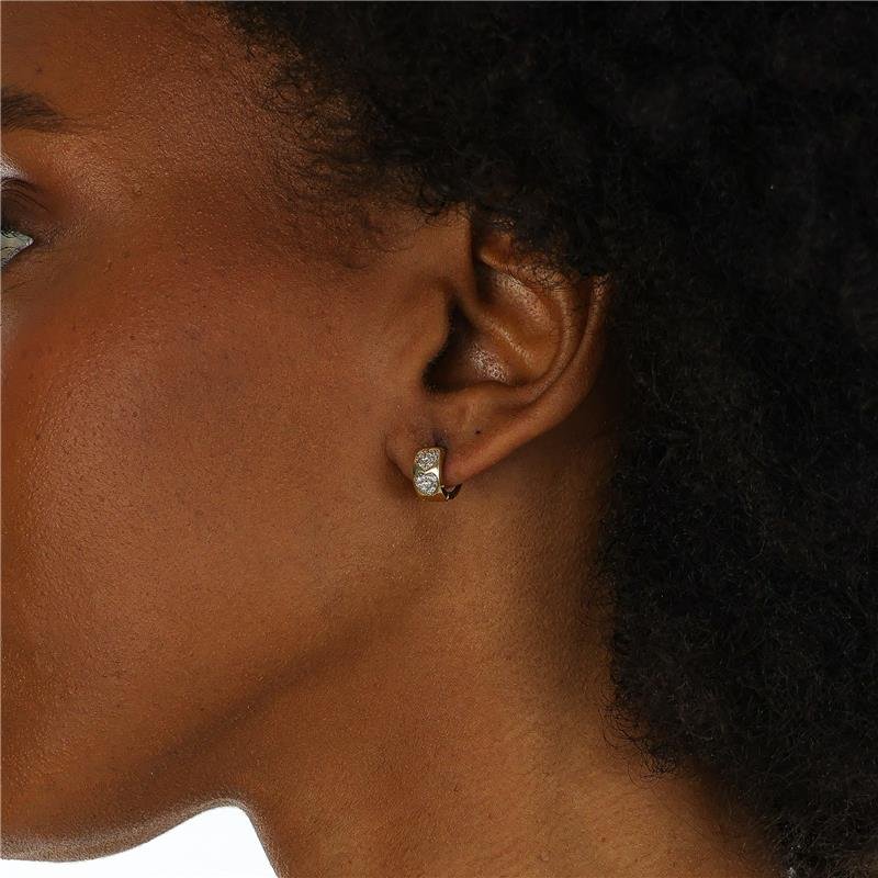 ARGOLA DE 1CM COM 2 CORAÇÕES DE MICROZIRCÔNIAS - BRB-01378