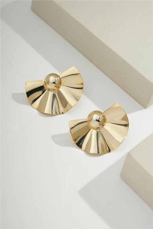 BRINCOS MEIA FLOR AMASSADINHA DE 3CM