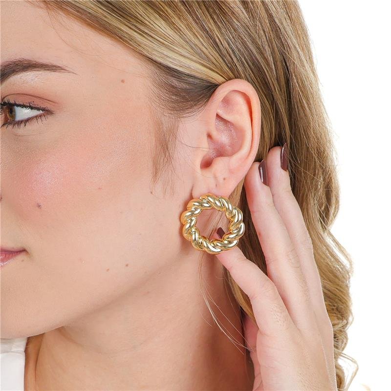 BRINCO REDONDO TORCIDO DE 3CM