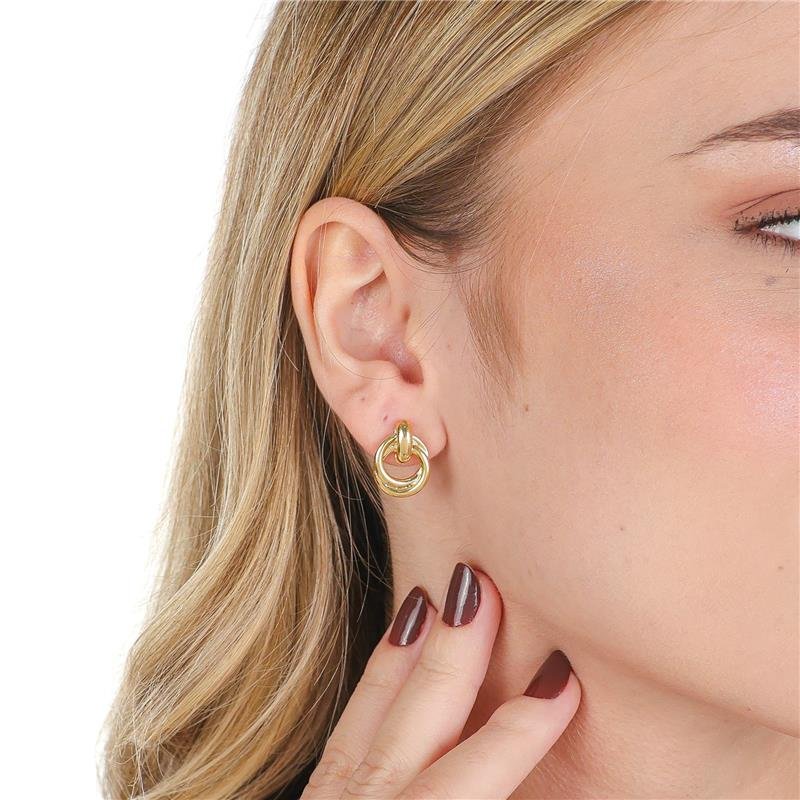 BRINCO DE 1,75CM COM ARGOLAS ENTRELAÇADAS