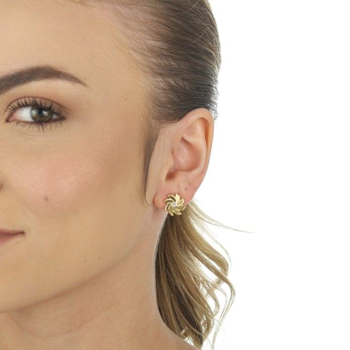 BRINCO FLOR CATAVENTO COM PEDRA