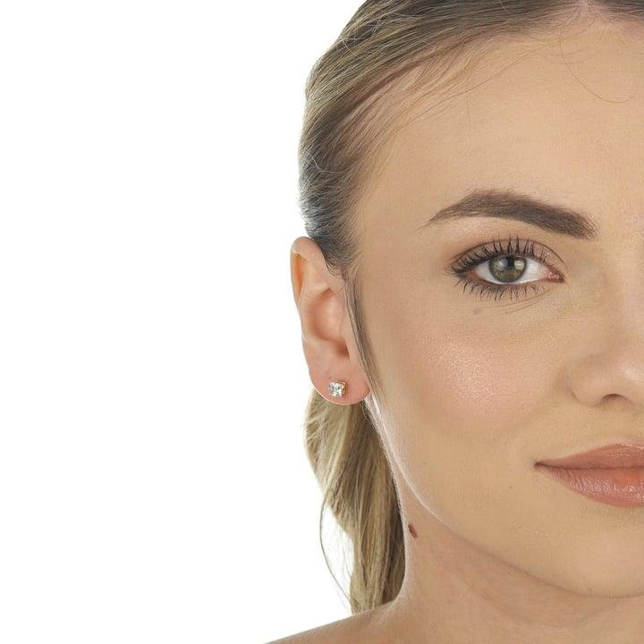 BRINCO DE ZIRCÔNIA SOLITÁRIA QUADRADA DE 5MM