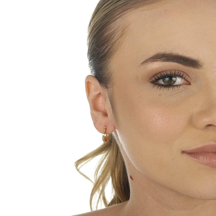 ARGOLA LISA COM BOLAS NO CONTORNO