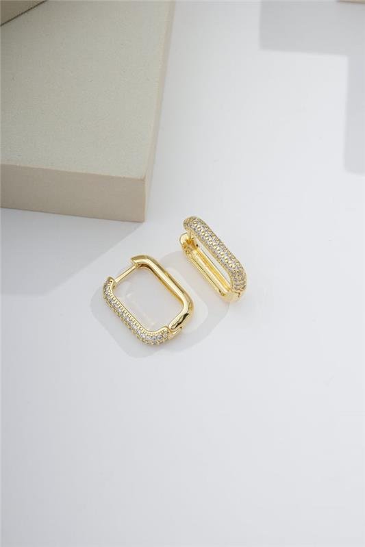 ARGOLA ARTICULADA RETANGULAR COM ZIRCONIAS - BRB-01793