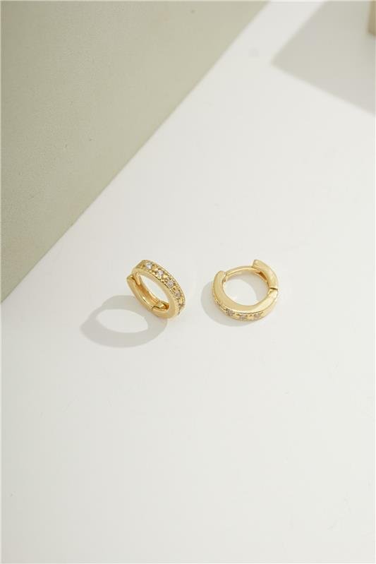 ARGOLA 1CM DE ZIRCÔNIAS E FECHO CLICK - 002-01795