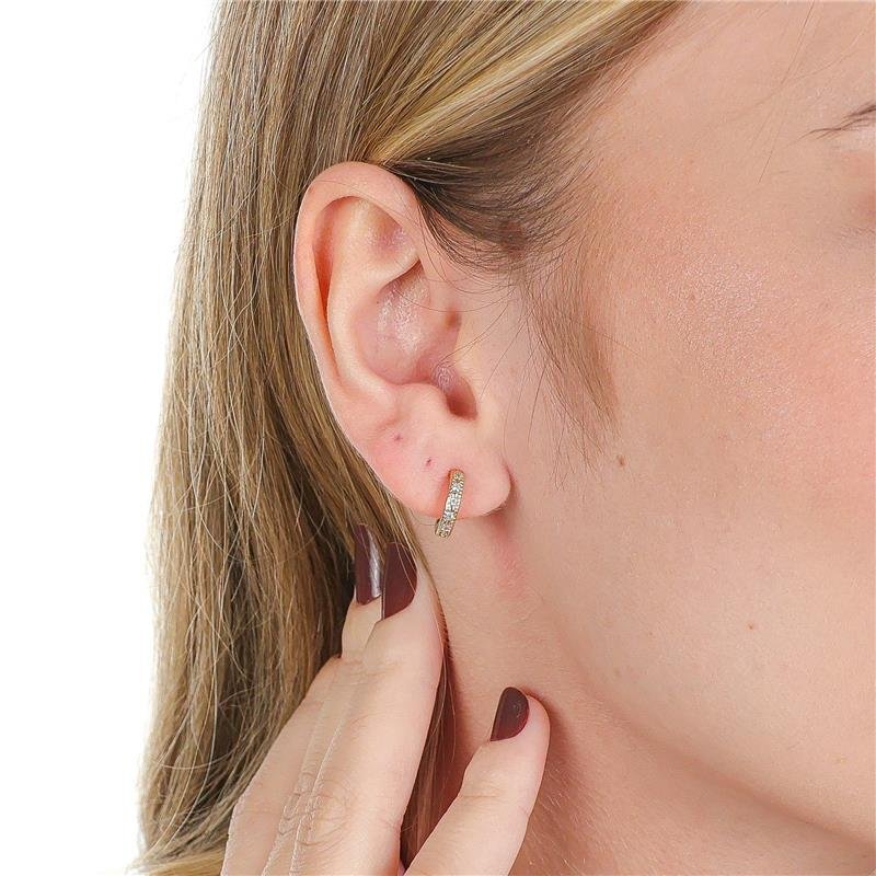 ARGOLA 1CM DE ZIRCÔNIAS E FECHO CLICK - 002-01795