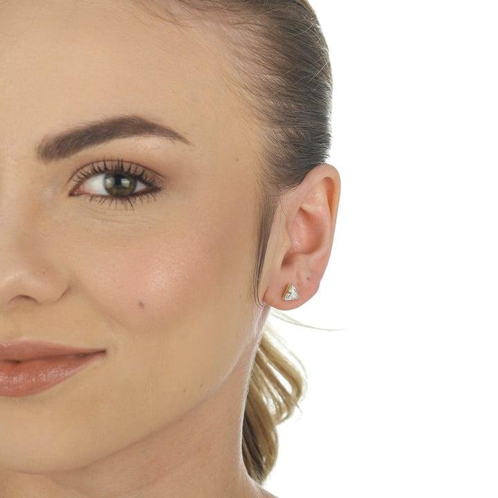 BRINCOS DE ZIRCONIA TRIÂNGULO 6 X 6