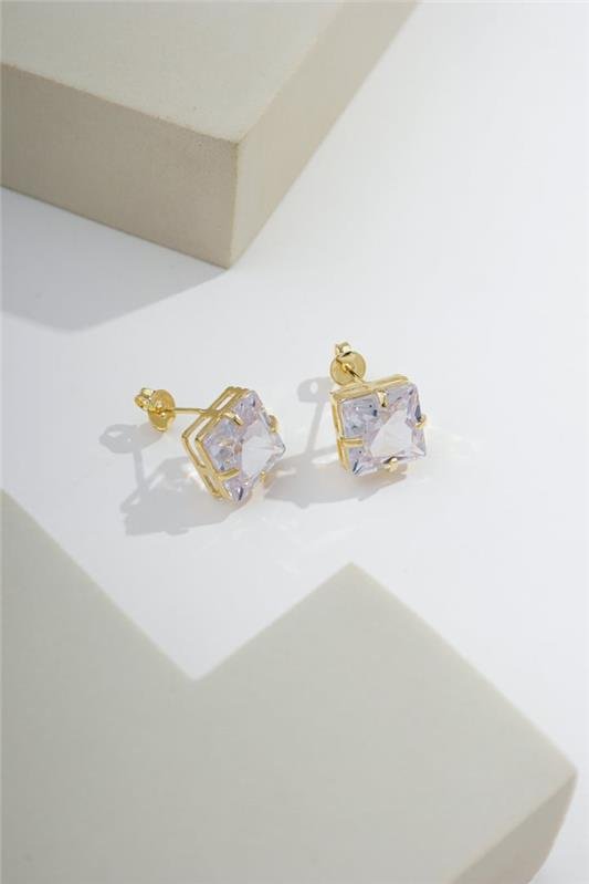 BRINCO PONTO DE LUZ DE ZIRCÔNIA QUADRADA 10X10 - 002-01944