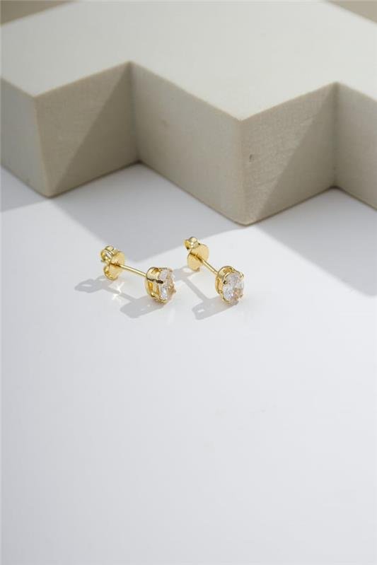 BRINCOS DE ZIRCÔNIA OVAL 4 X 6 MM