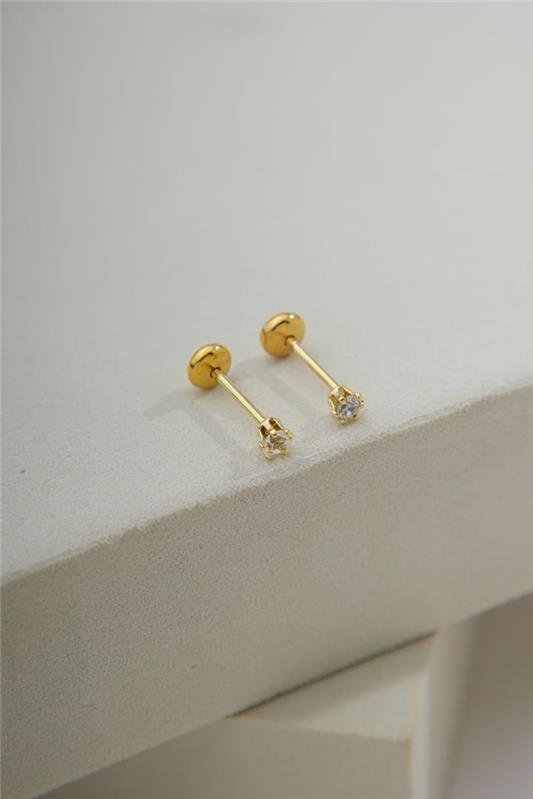 BRINCO PONTO DE LUZ STRASS 3 MM COM TARRAXA DE PRESSÃO