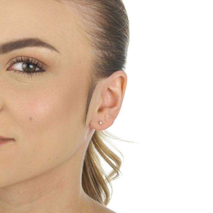 BRINCO PONTO DE LUZ STRASS 3 MM COM TARRAXA DE PRESSÃO