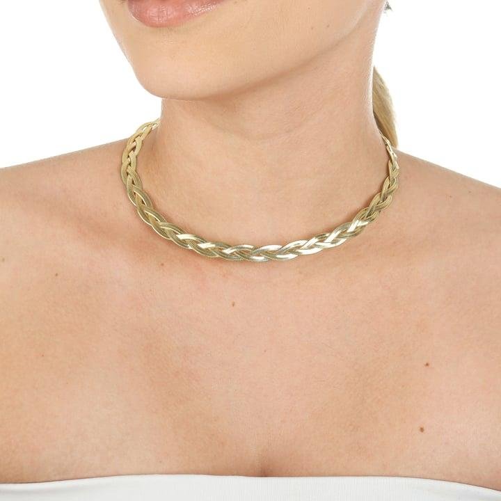 COLAR CORRENTE LAMINADA TRIPLA 40CM