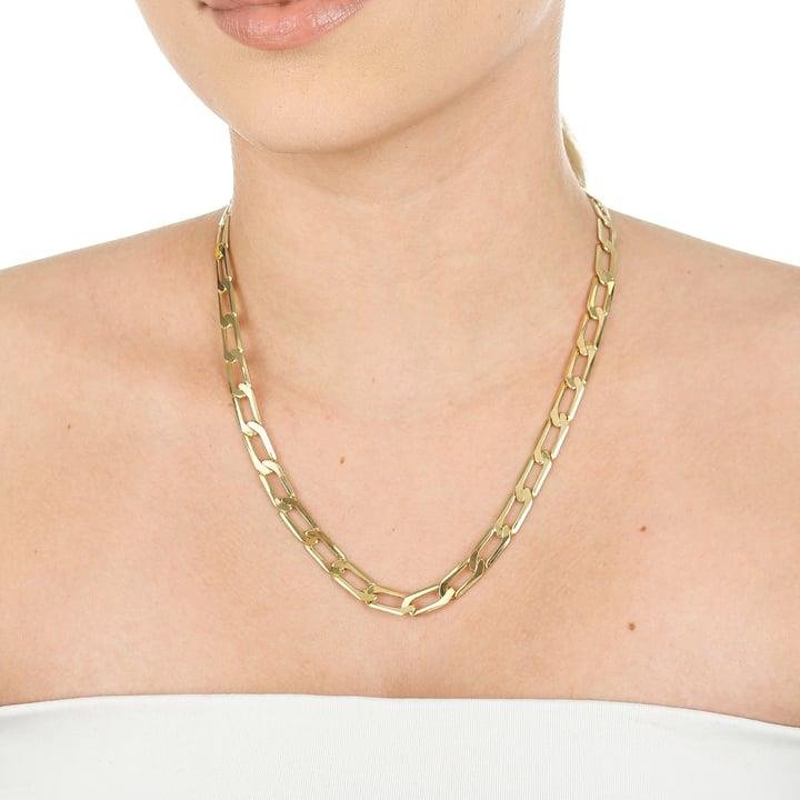 COLAR DE CORRENTE DE ELOS EM FORMATO DE DIAMANTE