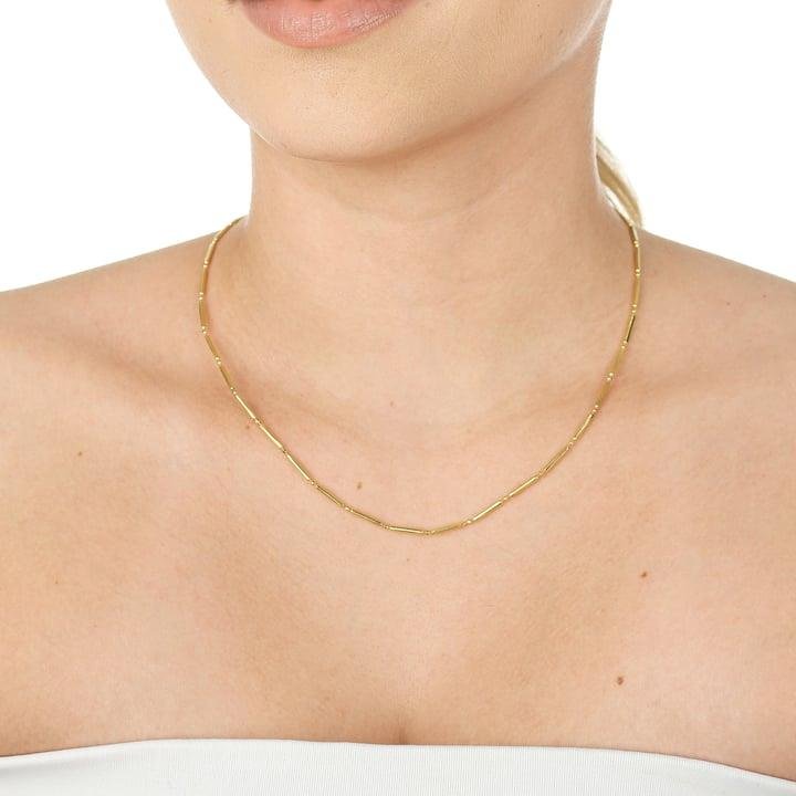 CORRENTE ARREDONDADA TUBO MAIOR E BOLINHA 1,5MM DE LARGURA X 1,5MM DE ESPESSURA