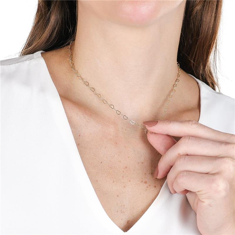 CORRENTE CORRENTE CORAÇÃO 3,3MM DE LARGURA X 0,4MM DE ESPESSURA