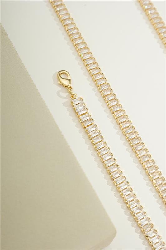 PULSEIRA DE RIVIERA DE BAGUETE 4X2MM CRISTAL