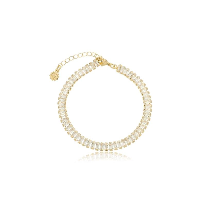 PULSEIRA DE RIVIERA DE BAGUETE 4X2MM CRISTAL