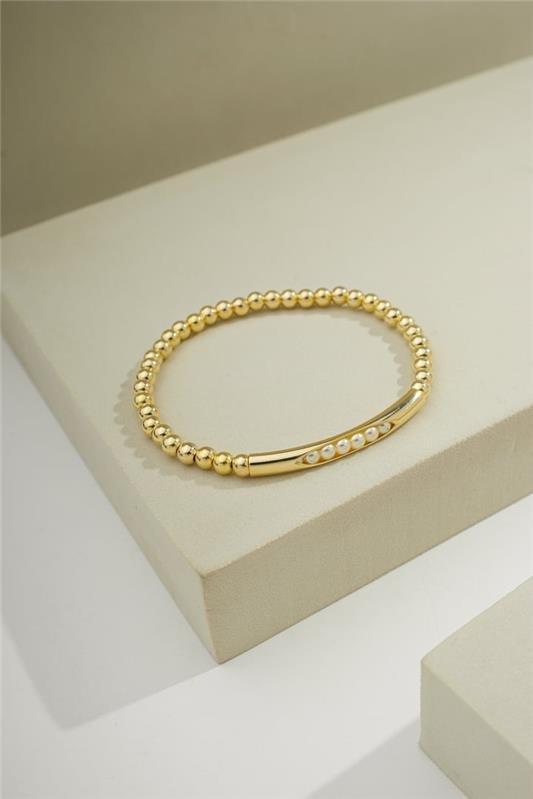 PULSEIRA DE BOLINHAS E PÉROLAS AJUSTÁVEL