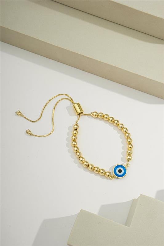 PULSEIRA DE BOLINHAS COM OLHO GREGO