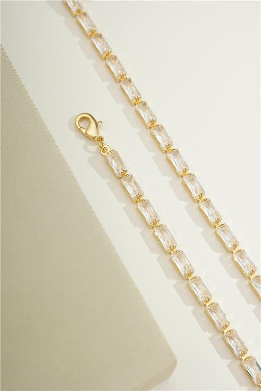 PULSEIRA RIVIERA COM 16 CM ZIRCONIA BAGUETE 3X6 - 004-00506