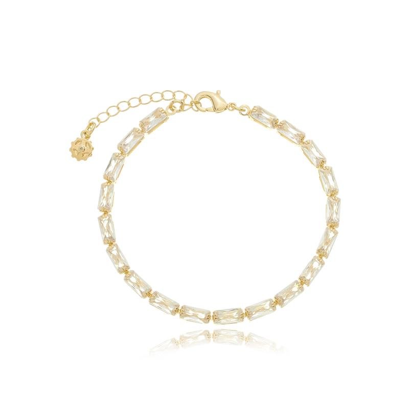 PULSEIRA RIVIERA COM 16 CM ZIRCONIA BAGUETE 3X6 - 004-00506
