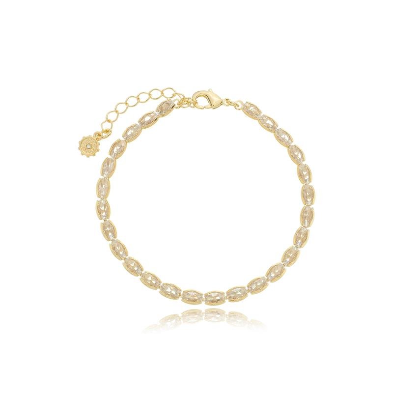 PULSEIRA RIVIERA COM 16 CM ZIRCONIA OVAL 3X6 - 004-00507